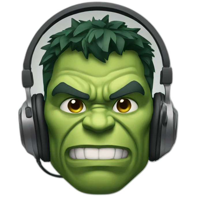 hulk on headphones emoji