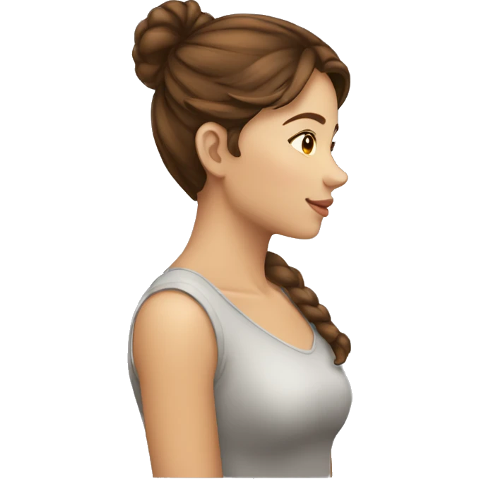 fair young beautiful lady brown hair side view emoji