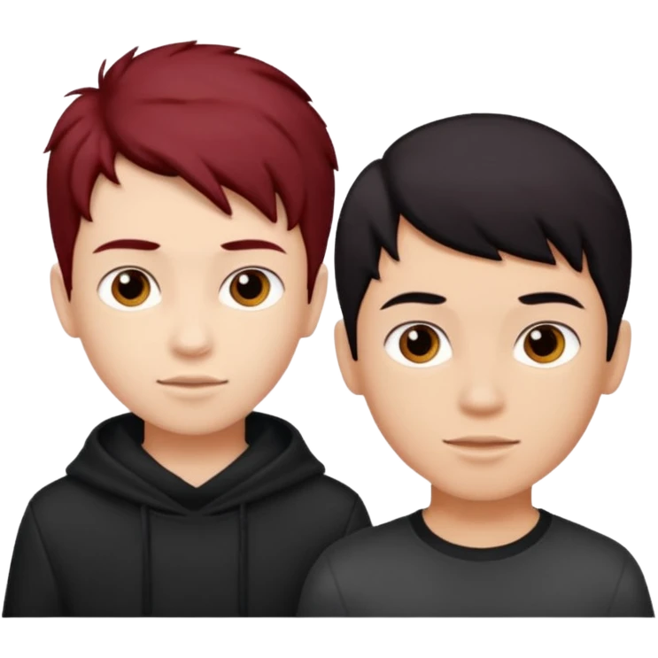 Do boy with dark red hair and another boy with black hair but it should be same boy emoji