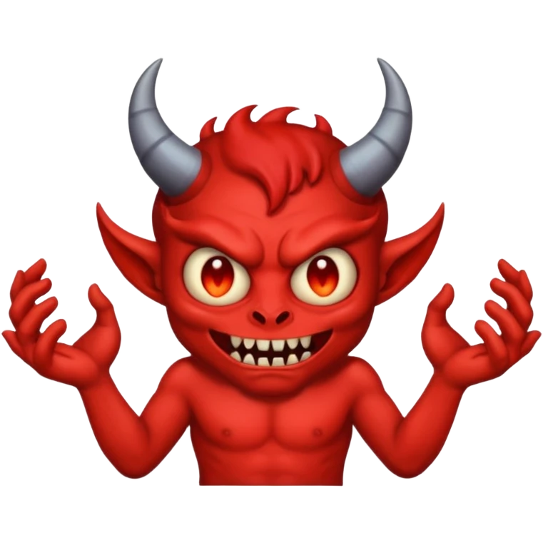 A demon with 2 hands 1 is holding 9 and the other 1 is holding 11 emoji