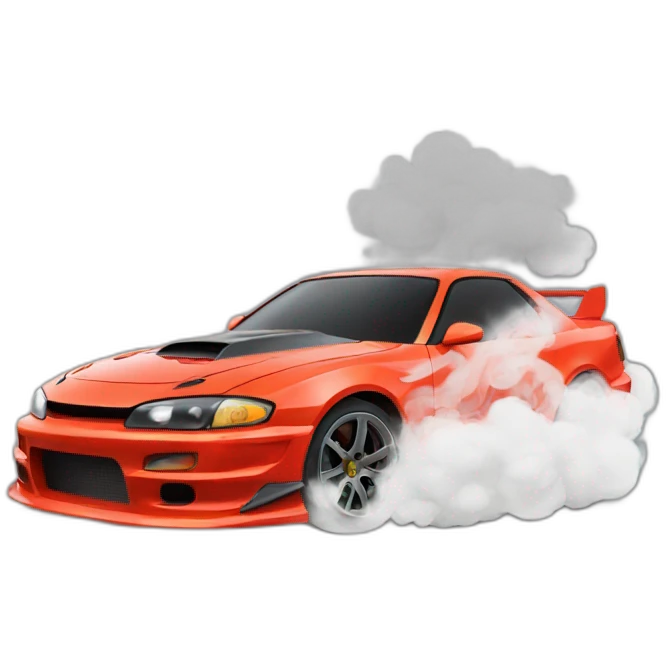 Drift car with smoke emoji