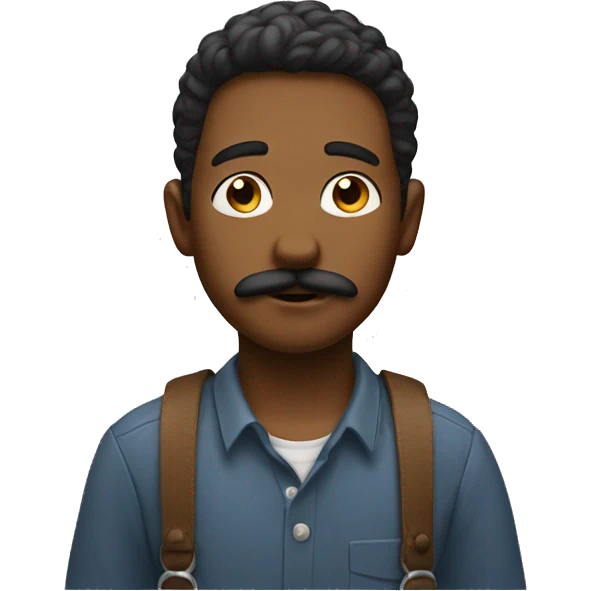 thoughtful boy with mustache emoji