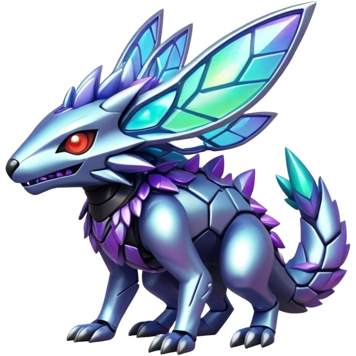  exotic iridescent cyber-Protogen-Fakémon-Pokémon-Vernid-creature emoji