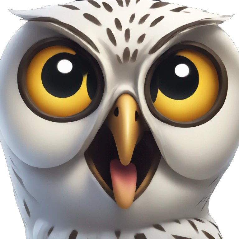 owl shocked digital style emoji
