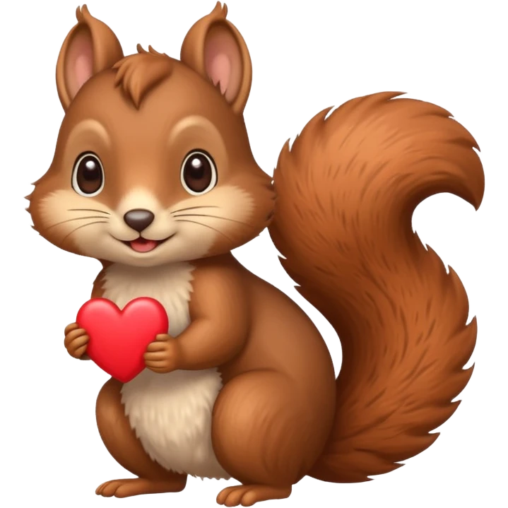 A cute squirrel with heart eyes emoji