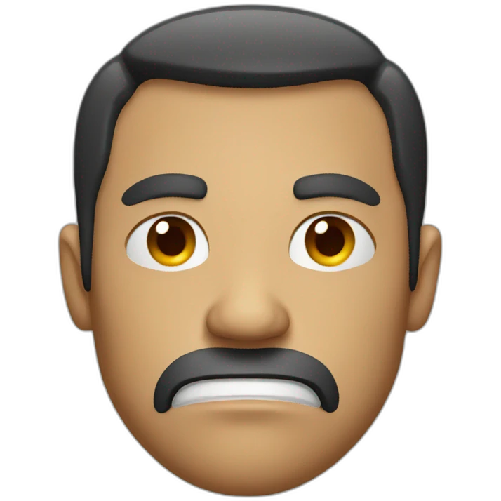 Man with angry face emoji