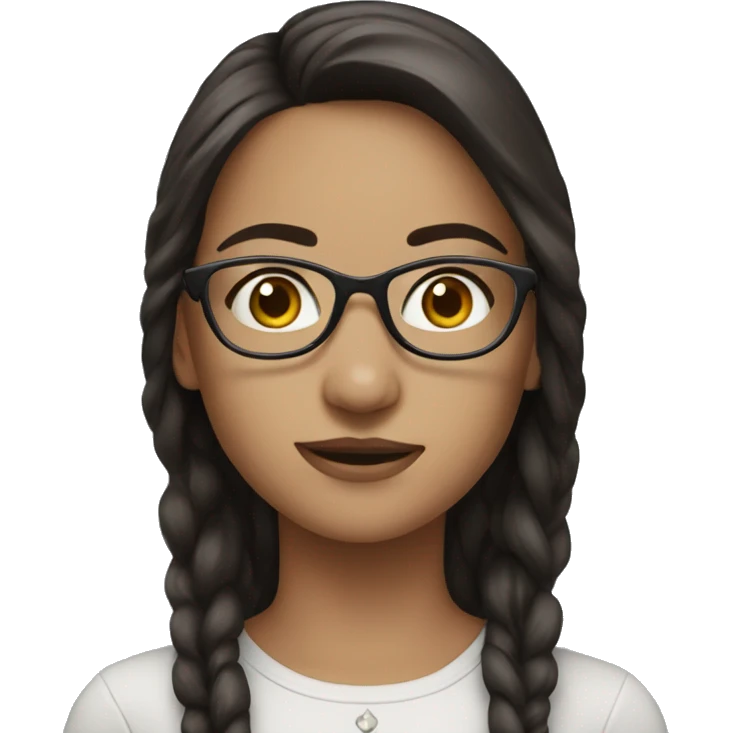 Brunette with Blue Eyes in glasses  emoji