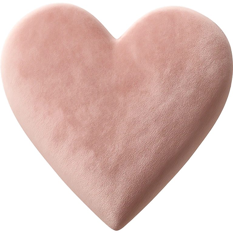 heart with a soft blush pink velvet texture, no background emoji