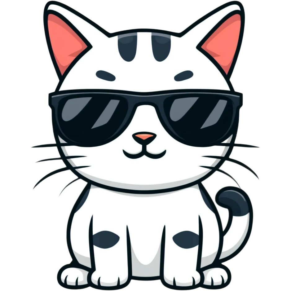 Cat with sunglasses emoji
