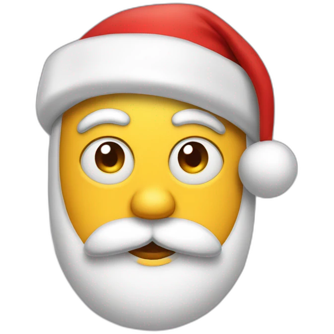 side eyes emoji with santa hats on top emoji