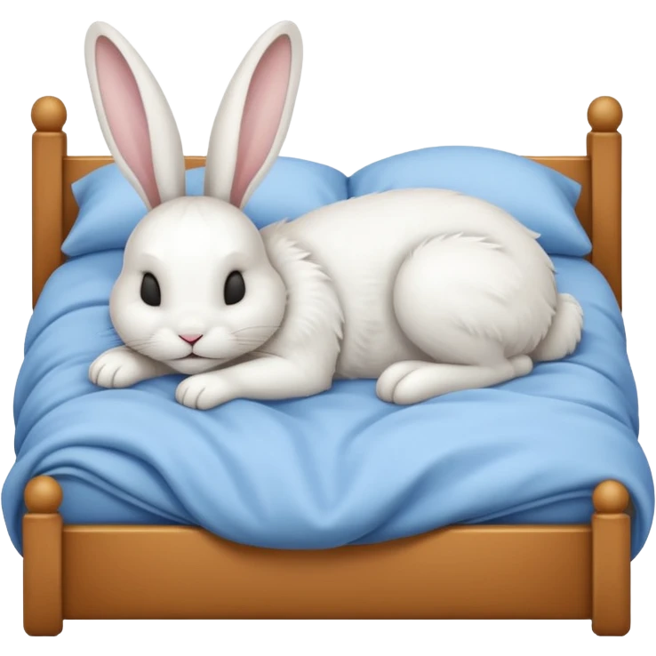 rabbit sleeping in bed emoji