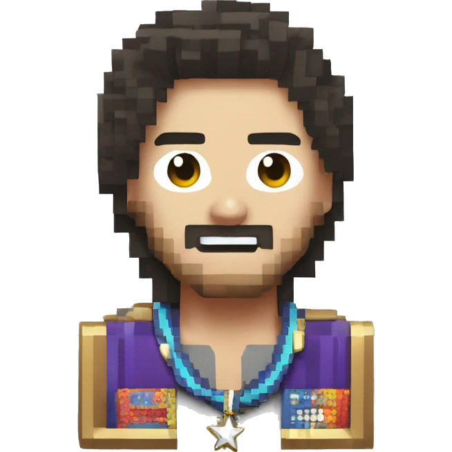 Pixel art, rock star medal emoji