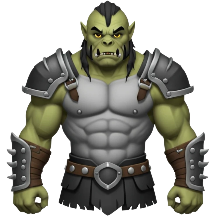 Harf-Orc dnd estilo blanco y negro dibujo emoji