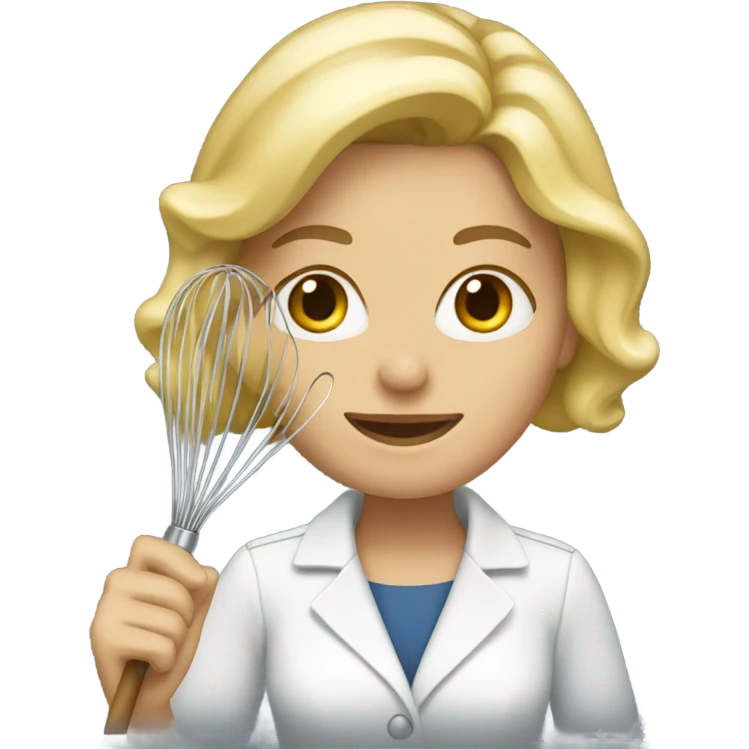 blonde woman with a whisk emoji