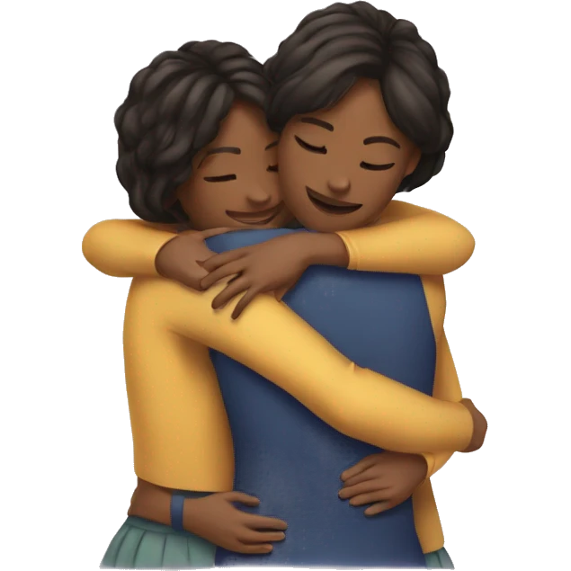 three girls hugging  emoji
