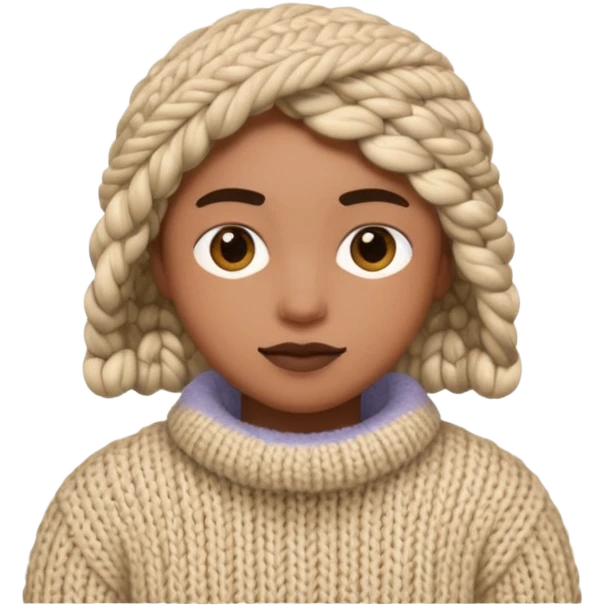 Knitted style face emoji
