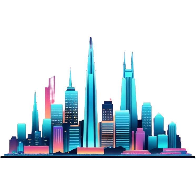 create an image of san francisco skyline in the tech future - no car, use art deco, no frame emoji