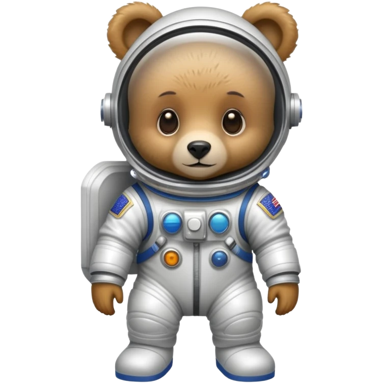 Generate a full set of emojis "A bear cub in a spacesuit" emoji
