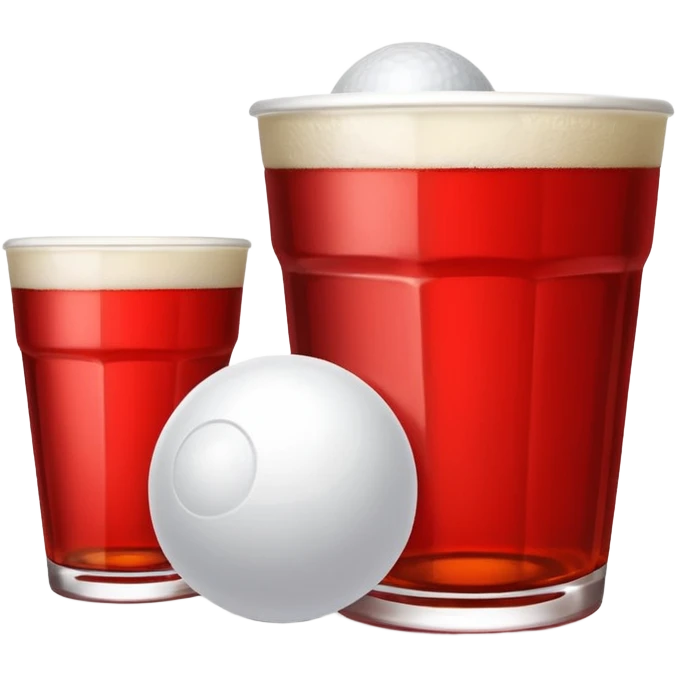 Generami l’emoji di un bicchiere da beer pong con una pallina accanto emoji