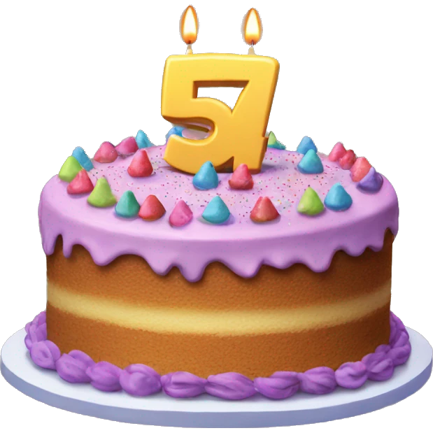 Birthday cake with number  5 4 emoji