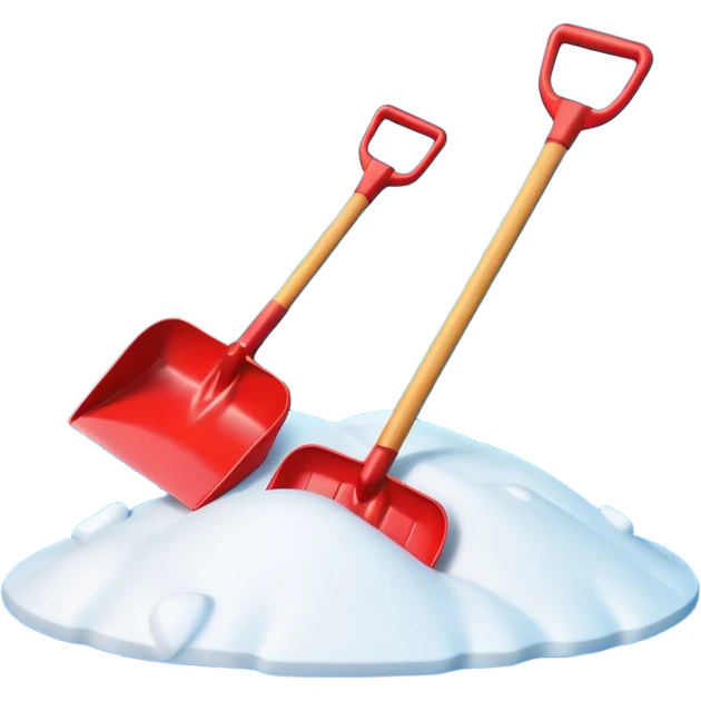 snow shovel object icon, colorful plastic snow shovel, rounded edges, toy-like style, 3D cartoon, mobile game icon style, centered, clean background, no text, no watermark

 emoji