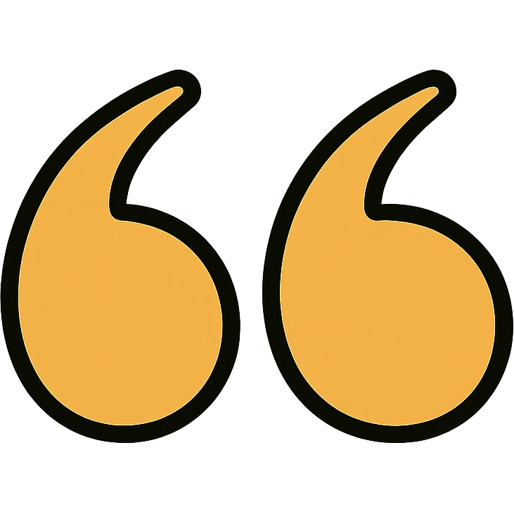 quotes icon in gold and black, classic style emoji