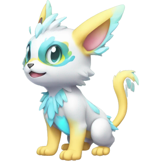 Cute cool shiny colorful animal hybrid Fakemon full body emoji