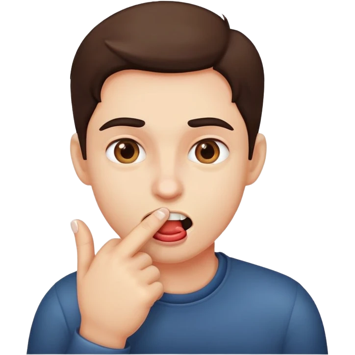 Persona mordiéndose el dedo emoji