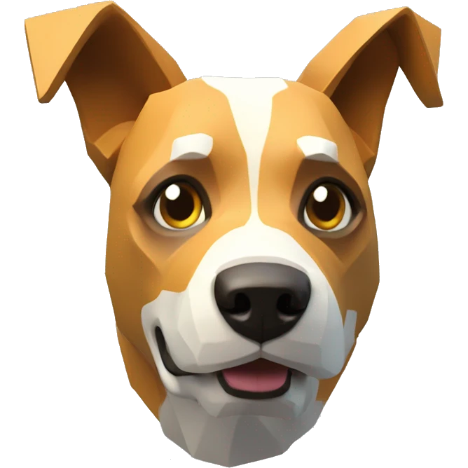 3d digitally rendered  low poly dog render emoji
