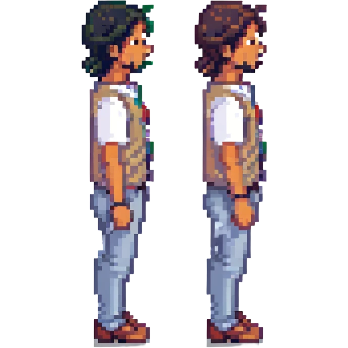 Ehsan in the style of pixel art, side view emoji