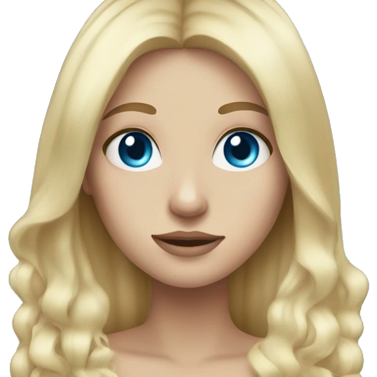 Long light Blonde hair girl blue eyes  emoji