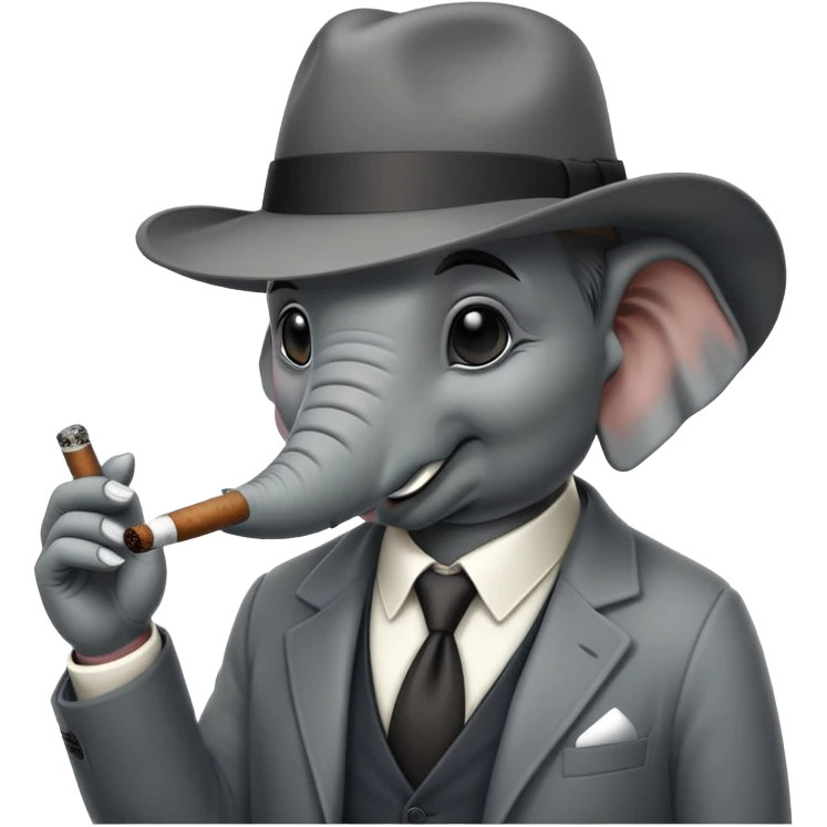 elephant mafia boss with hat and cigar emoji