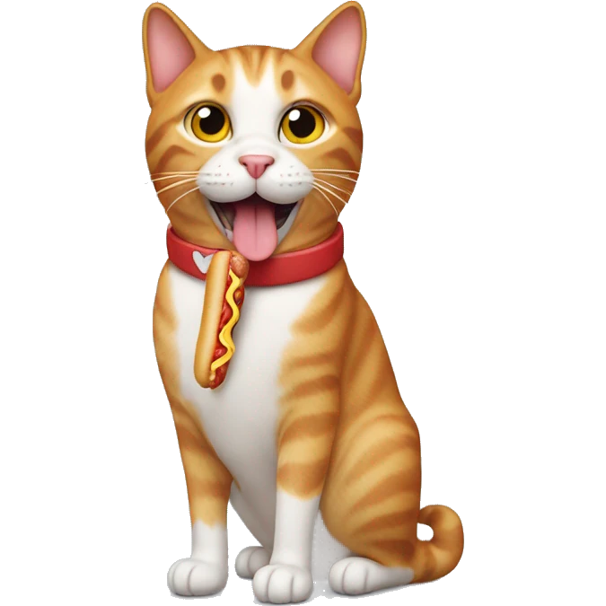 Cat with hotdog  emoji