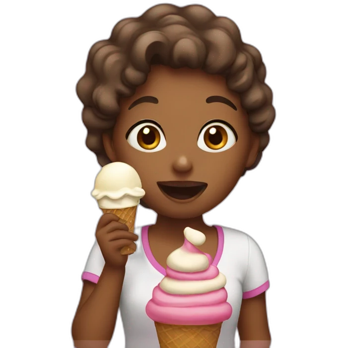 Girl eating ice cream  emoji