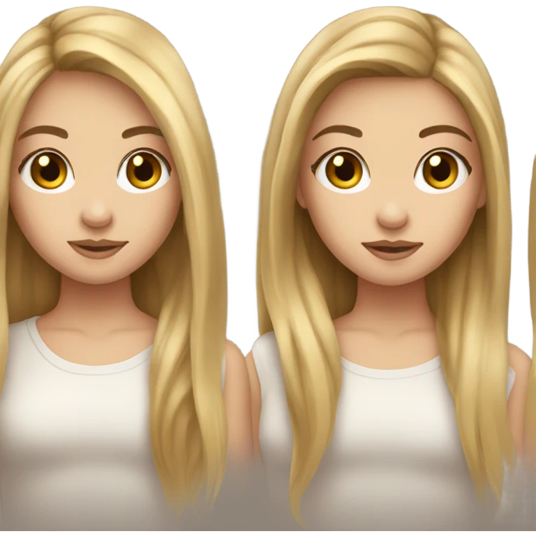 normal Girl emoji with straight long blonde and brown hair and long lashes emoji