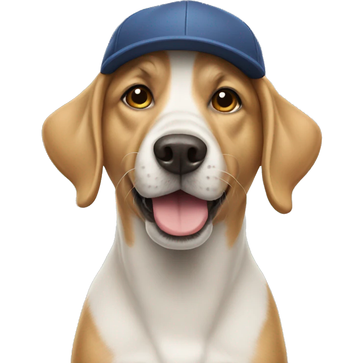 Dog wearing cap emoji