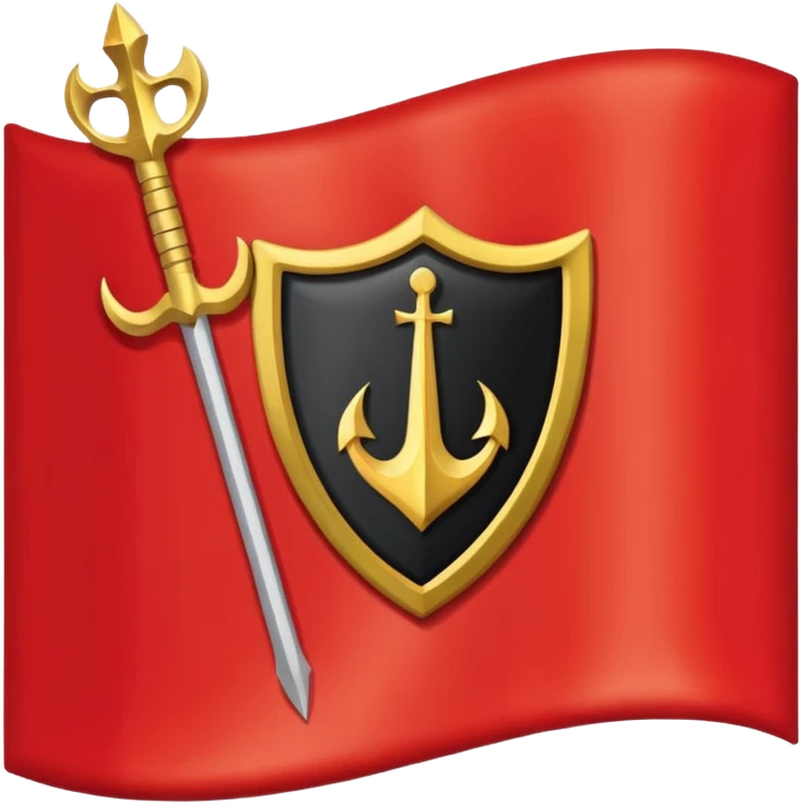 Create a flag with red on the sides like the Trinidad flag with black in middle. Add a gold 🔱 in the middle where the black is emoji