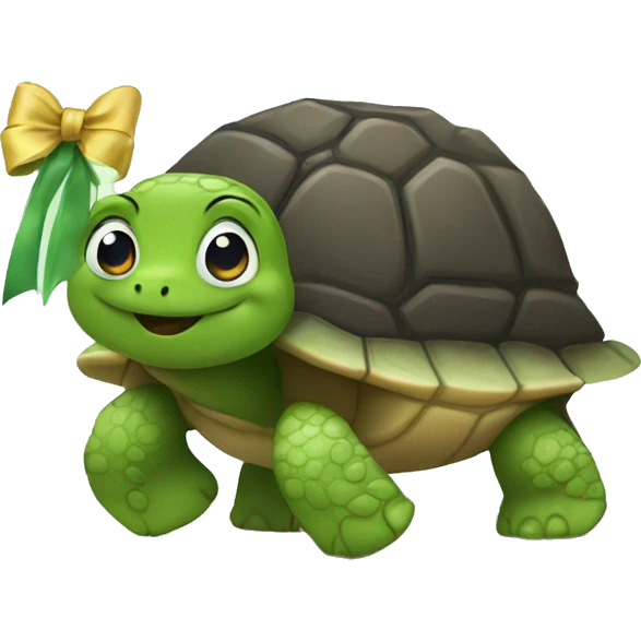 Turtle with a bow emoji