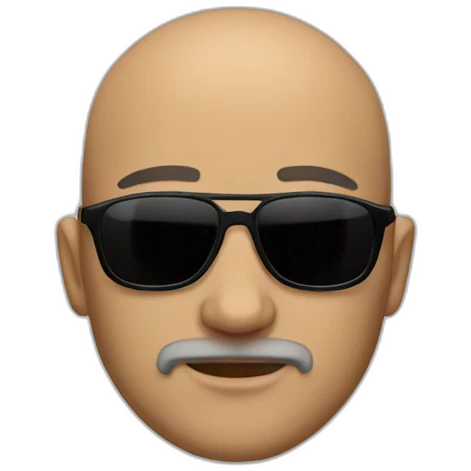 Bald man with short beard and sunglasses emoji