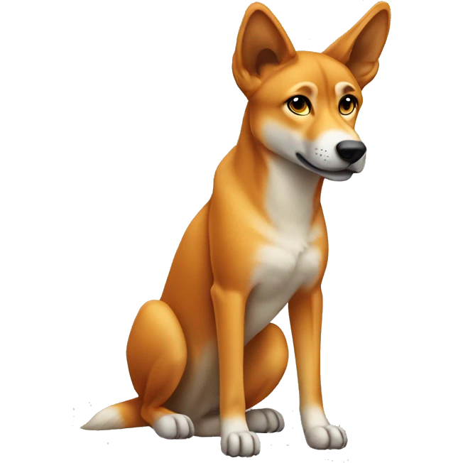 female dingo, orange, full body emoji