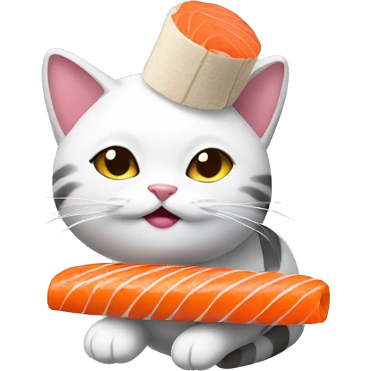 cat wearing sushi as a hat emoji
