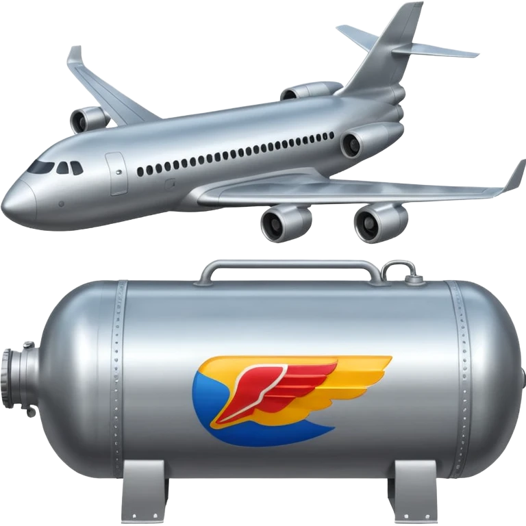 Airplane wing fuel tank being filled with jet fuel emoji