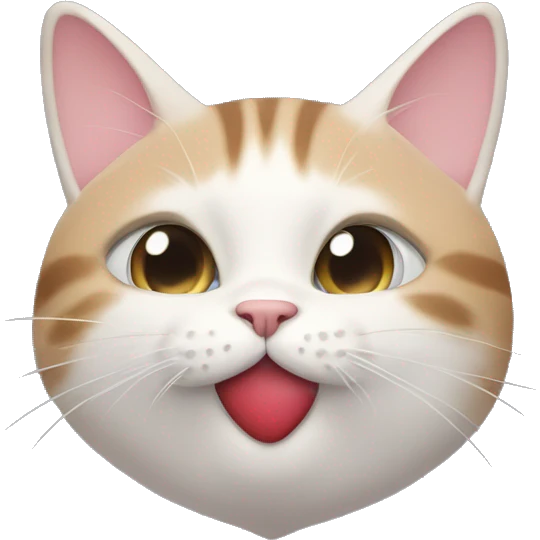Cat blowing heart shaped kiss with eyes closed emoji