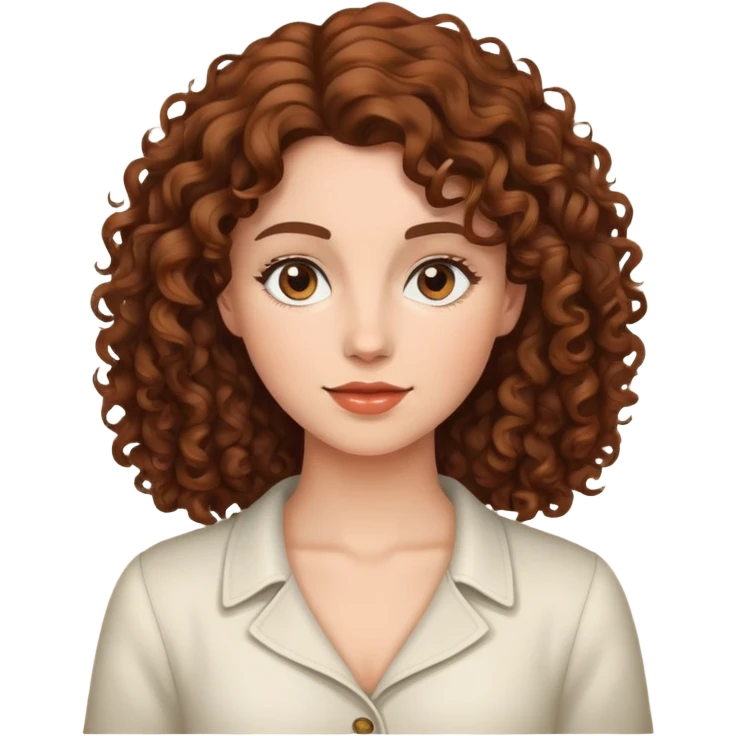 Woman with brown curly hair emoji