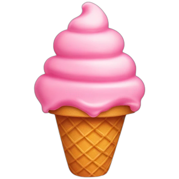 strawberry ice cream cone emoji