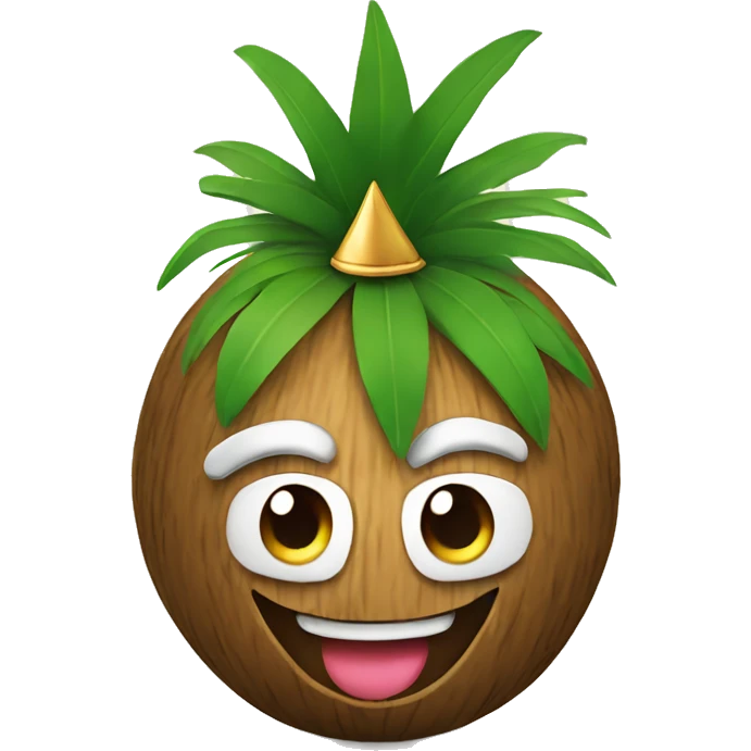 Smiling Coconut with crown  emoji