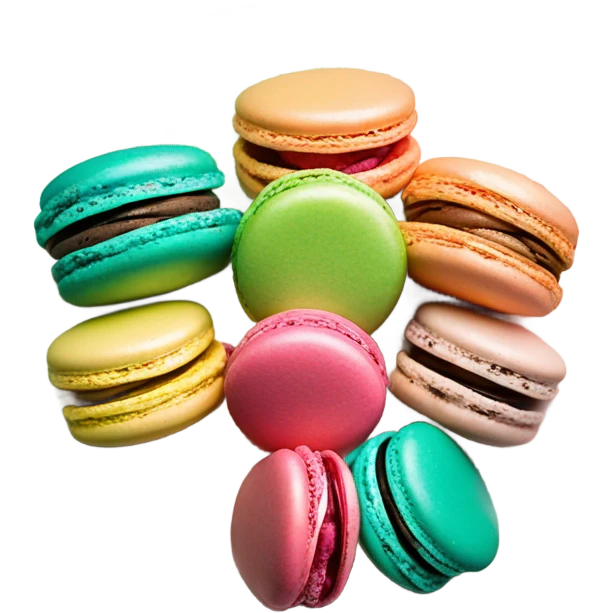 French macrons on a vintage plate emoji