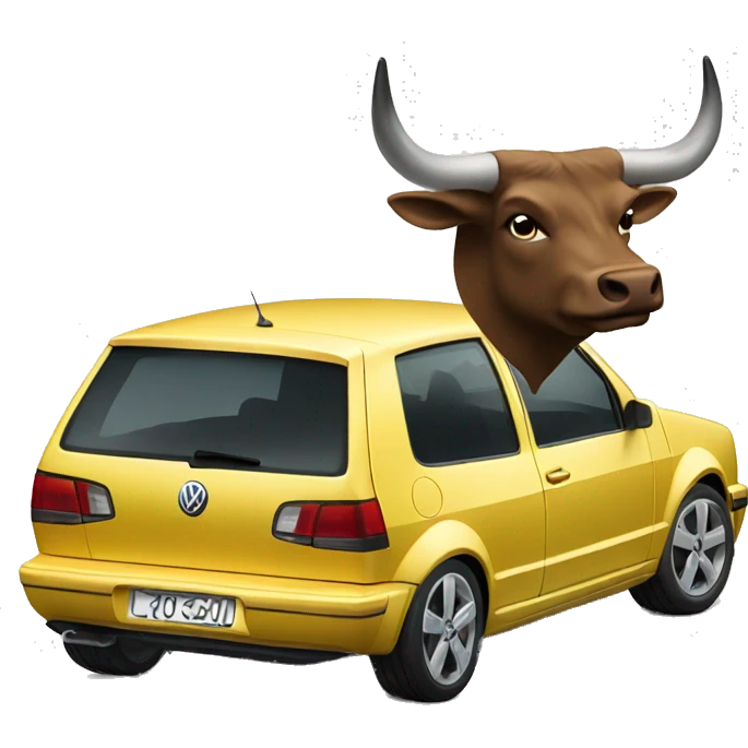 Volkswagen Golf with bull horns  emoji