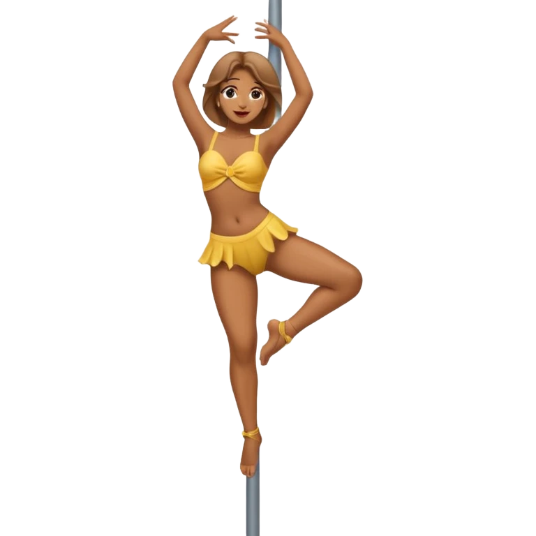 necesito un emoji con las texturas de los emojis realistas de los iphone, que sea una mujer semi desnuda bailando en un caño emoji