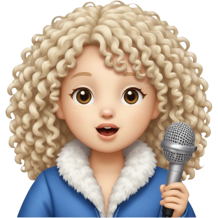 curly bunnie singing to mic emoji